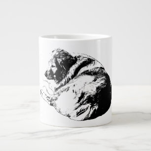 Knackiger Vektor-Hund fügt Ruhe zum gemütlichen Mo Jumbo-Tasse