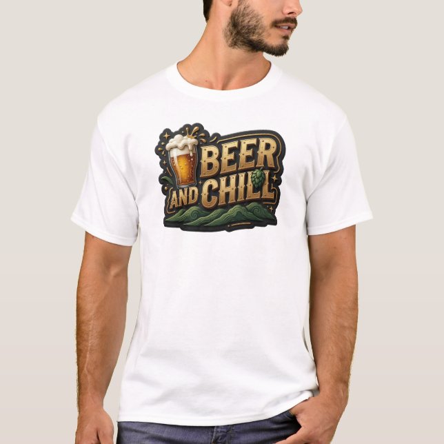 Knackiges BIER UND CHILL Tee (Vorderseite)