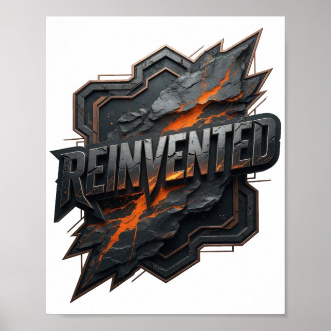 Knackiges Grau NEU ERFUNDEN Textdesign Poster (Vorne)
