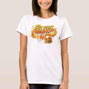 Knackiges Orange ABER ZUERST BRUNCH Statement T-Sh T-Shirt