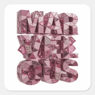 Knackiges Rosa MARVELOUS Sticker-Motiv Quadratischer Aufkleber