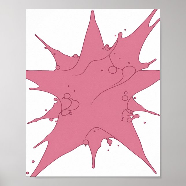 Knackiges Rosa PINK SPLASH Textildesign Poster (Vorne)