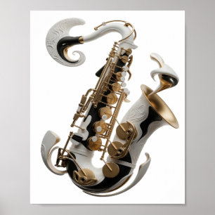 Knackiges Silber ABSTRACT ART Fashion-Druck Poster