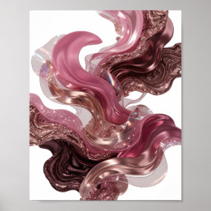 Knackiges Silber ABSTRACT ART Fashion-Druck v2 Poster