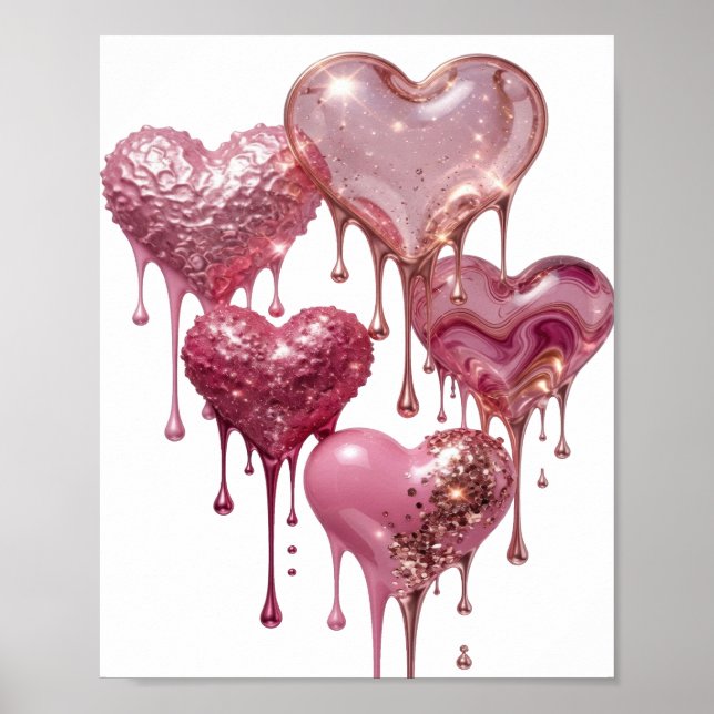 Knackiges Silber ABSTRACT ART Kunstprint Poster (Vorne)