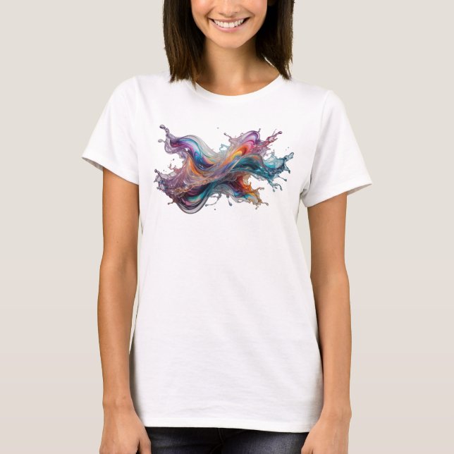 Knackiges Silber ABSTRACT ART Statement T-Shirt v2 (Vorderseite)