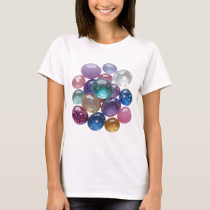 Knackiges Silber GLASY STARS Slogan T-Shirt