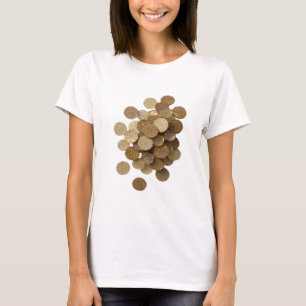 Knackiges Silber GOLDENE BLÄTTER Kundendesign T-Shirt
