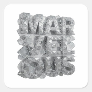 Knackiges Silber MARVELOUS Geschenk-Aufkleber Quadratischer Aufkleber