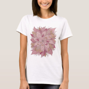 Knackiges Silber - PINK UND GOLD BLUMENDESIGN T-Shirt