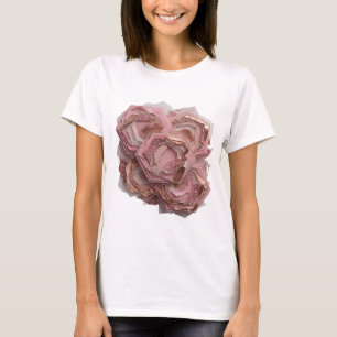 Knackiges Silber ROSE GOLD UND PINK GLITTER BLUMEN T-Shirt
