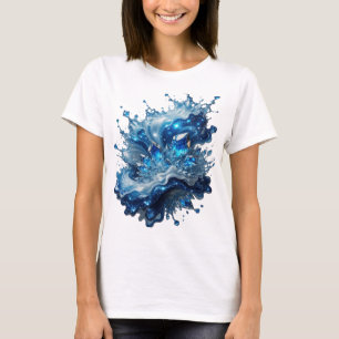 Knackiges Silber-WASSERELEMENT-Textdesign T-Shirt