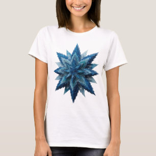 Knackiges Silbernes BLUE ICE STAR Grafikdesign T-Shirt