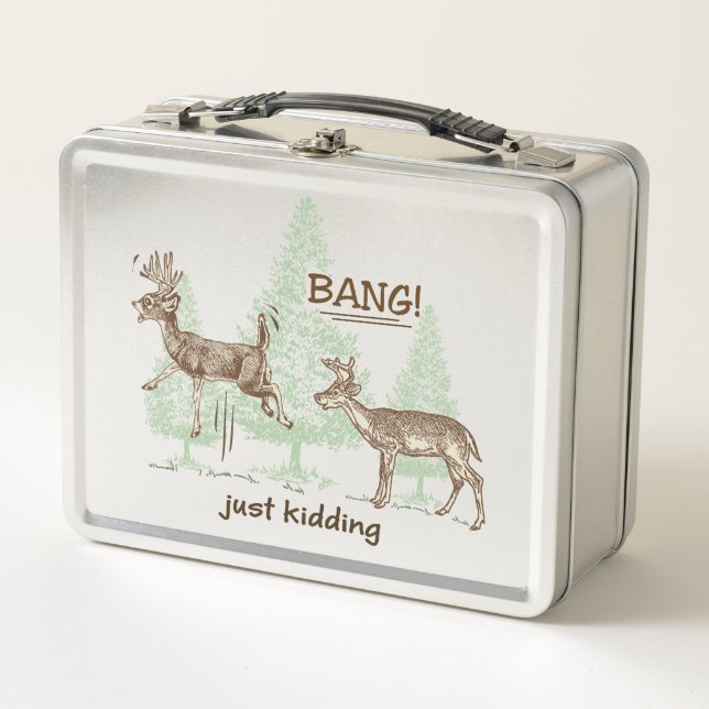 Knall! Gerade scherzend! Jagd-Rotwild Metall Lunch Box (Vorderseite)