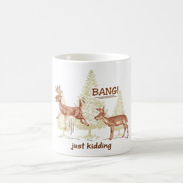 Knall! Hör auf! Jagd Spaß Braun Tasse (Mittel)