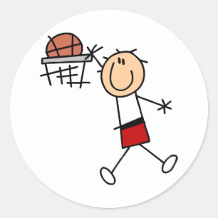 Knall taucht Basketball - rote T - Shirts und Runder Aufkleber
