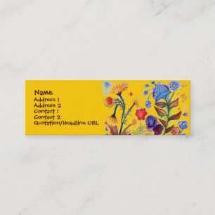 Knallende blaue Blumen-Visitenkarte Mini Visitenkarte