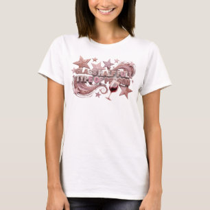 Knallrosa GLAS HALB VOLL-TYP VON PERSON Druck T-Shirt