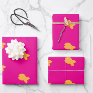 Knallrosa Kinder Geschenkpapier Set