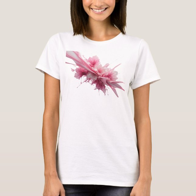 Knallrosa PINK-FARB-SPLASH-Text-Design T-Shirt (Vorderseite)