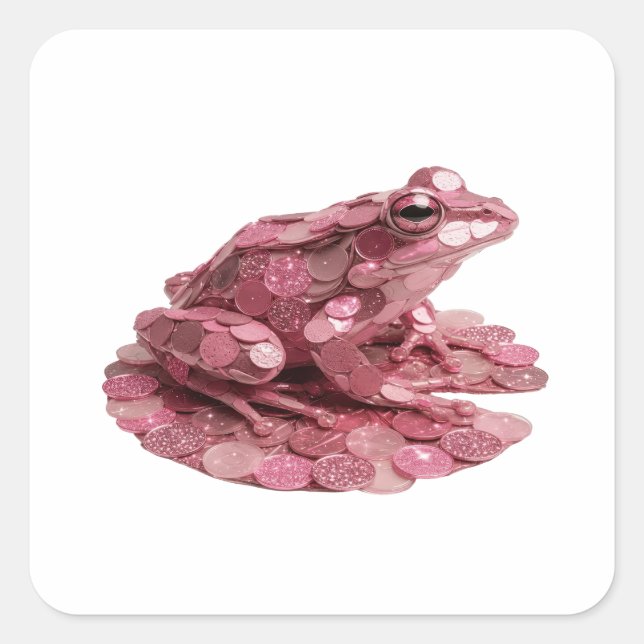 Knallrosa PINK FROG Sticker Motiv (Vorderseite)