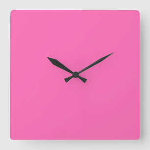 Knallrosa Quadratische Wanduhr