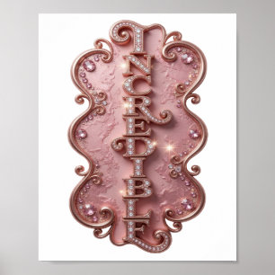 Knallrosa UNGLAUBLICHES modernes Design Poster