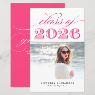 Knallrosa Vintage Abschlussjahrgang 2025 Foto Abit