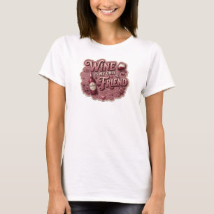 Knallrosa WINE IS MY ONLY FRIEND Tee