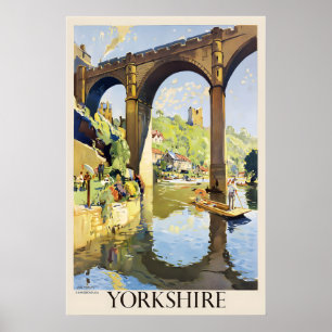 Knaresborough North Yorkshire England Vintage Poster
