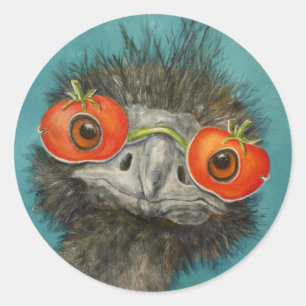 Knäuel die Emuaufkleber Runder Aufkleber