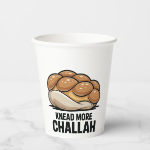 Knead more Challah Juden Backen Pappbecher