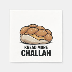 Knead more Challah Juden Backen Serviette