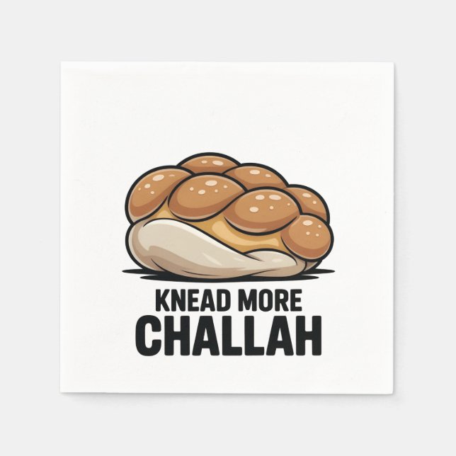 Knead more Challah Juden Backen Serviette (Vorderseite)