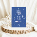 Knechte handgezeichnete Arche Geburtstagsgetränke  Einladung<br><div class="desc">Blauer whimsical Hand gezeichnet editierbaren Alter Geburtstag Getränke Cocktail Disco Ball Coquette Party einladen.</div>
