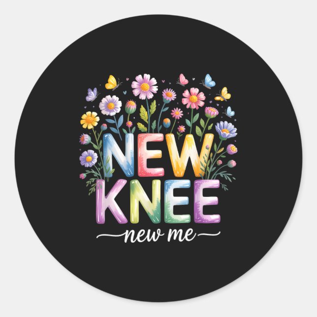 Knee Replacement Recovery Surgery Funny New Knee N Runder Aufkleber (Vorderseite)