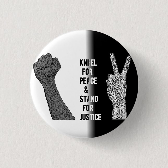 Kneel for Peace and Stand for Justice Button (Vorderseite)