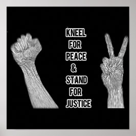 Kneel für Frieden und Stand der Gerechtigkeit Poster