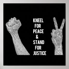 Kneel für Frieden und Stand der Gerechtigkeit Poster