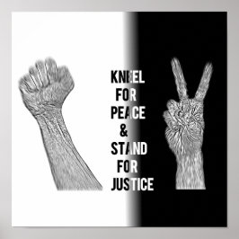 Kneel für Frieden und Stand der Gerechtigkeit Poster