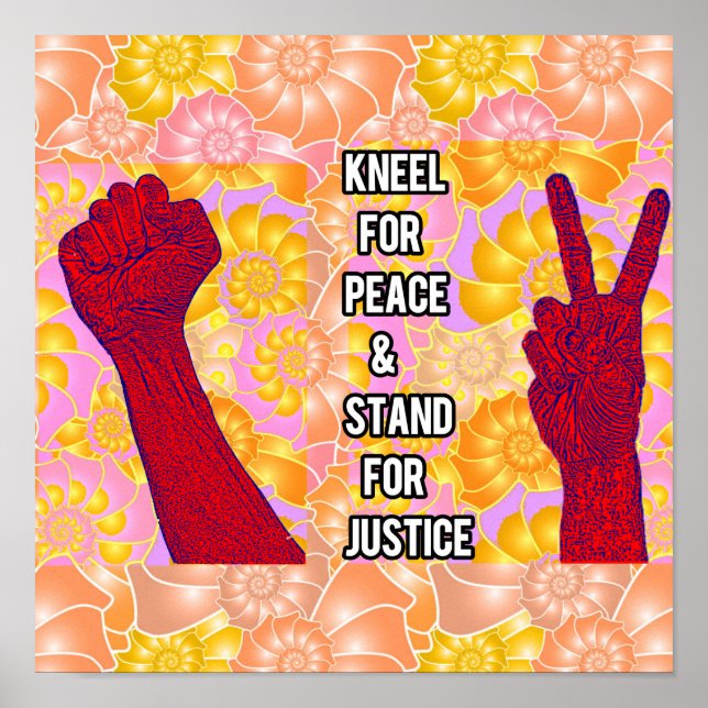 Kneel für Frieden und Stand der Gerechtigkeit Poster (Vorne)