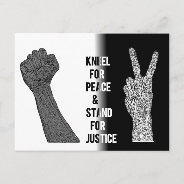 Kneel für Frieden und Stand der Gerechtigkeit Postkarte (Vorderseite)