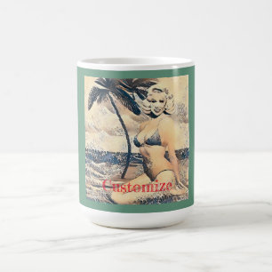Kneeling Blonde Bikini Modell Thunder_Cove Kaffeetasse