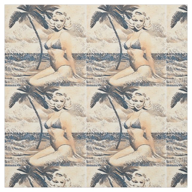 Kneeling Blonde Bikini Modell Thunder_Cove Stoff (Muster)