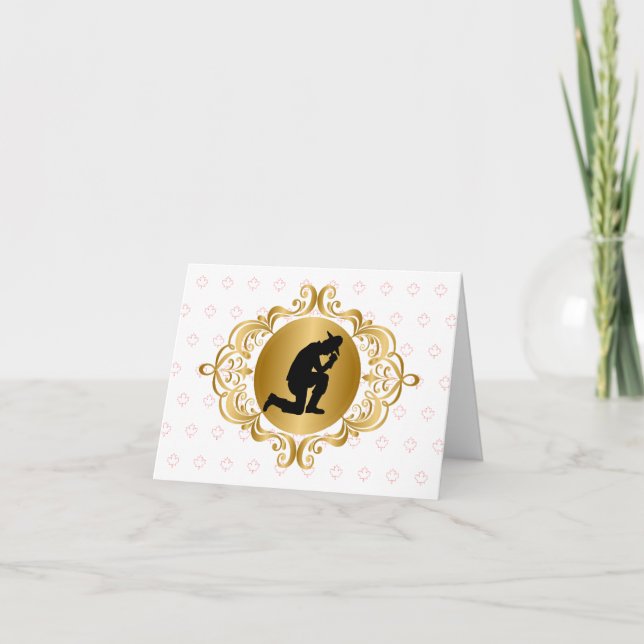 Kneeling Canadian Mountie Sympathy Card Karte (Vorderseite)