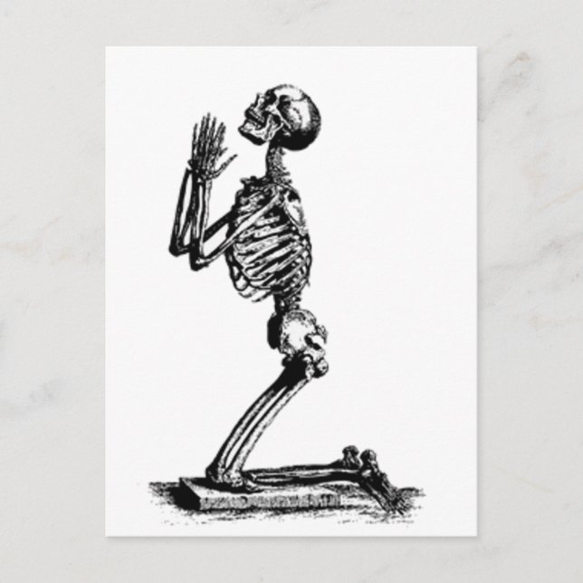 Kneeling Skeleton Postkarte (Vorderseite)