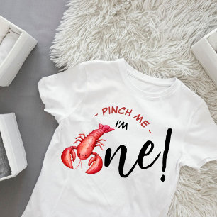 Kneif mich, ich bin ein Hummer-Junge 1. Geburtstag Baby T-shirt