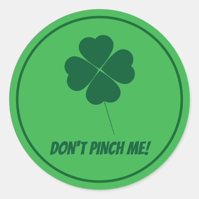 Kneif mich nicht St. Patricks Day Aufkleber (Vorderseite)
