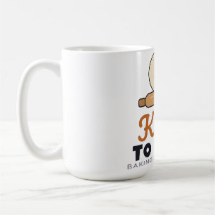 Kneten um zu entspannen Bäcker backt Brotteig Pun Kaffeetasse
