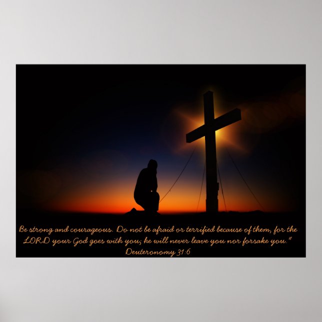 Kneten vor einer Kreuzung Deuteronomie 31:6 Poster (Vorne)